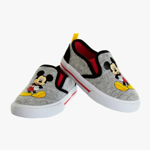 Zapatillas de lona para niños de corte bajo, informales, sin cordones y con personajes de Mickey Mouse (para niños pequeños y bebés)