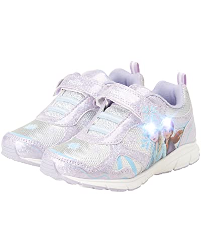 Zapatillas de deporte Frozen de Disney para niñas: zapatillas para correr sin cordones con luces (niña pequeña)