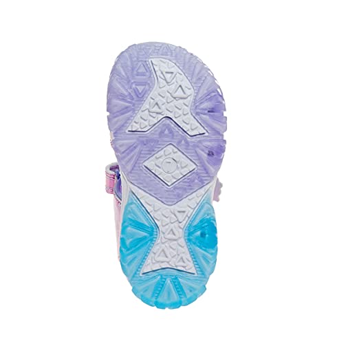 Disney Girls Frozen Summer Light Up Sandals Open Toe - Outdoor Slip-on Quick Dry Waterproof (Toddler/Little Kid)