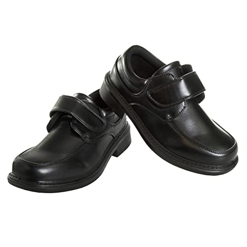 French Toast Boys Shoes - Kids Oxford School Uniform Loafer Church Dress Shoes Slip-On Faux-Leather (Little Kid-Big Kid) (Black)