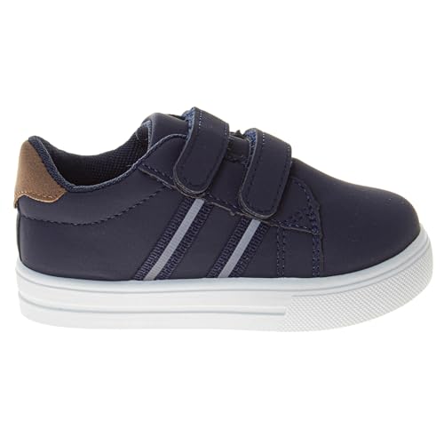 Zapatillas de deporte para niño French Toast sin cordones - Zapatillas deportivas informales de lona para niños - Negro (talla 5 para niños pequeños)