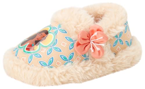 Disney Girls' Moana Slippers - Princess Moana Plush Fuzzy Slippers (Toddler - Little Kid)