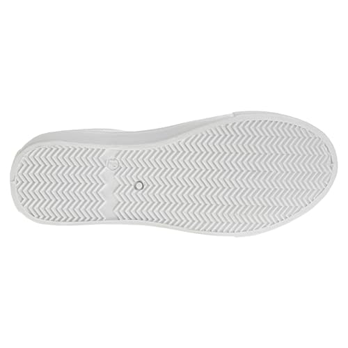 Zapatillas Kensie Girl con cordones antideslizantes - Zapatos casuales de moda de caña baja - Todo blanco (talla 11 para niñas pequeñas)