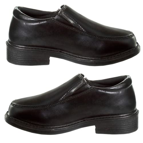 French Toast Boys Shoes - Kids Oxford School Uniform Loafer Church Dress Shoes Slip-On Faux-Leather (Little Kid-Big Kid) (Black)