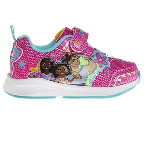 Zapatillas con luces Encanto de Disney para niñas - Zapatillas sin cordones con luces LED Mirabel - (talla para niñas pequeñas)