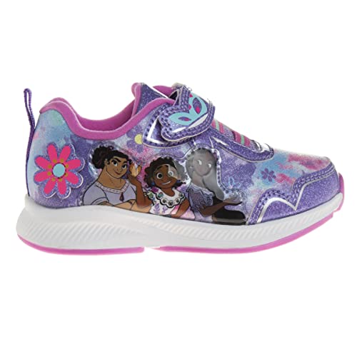 Zapatillas con luces Encanto de Disney para niñas - Zapatillas sin cordones con luces LED Mirabel - (talla para niñas pequeñas)