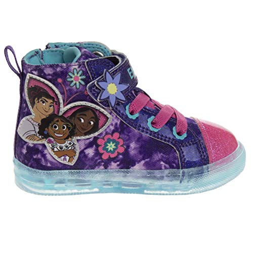 Disney Encanto Shoes Casual Canvas - Zapatillas deportivas sin cordones Mirabel - Morado con luz (para niños pequeños)