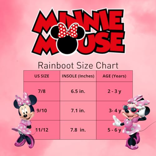 Botas de lluvia impermeables de Minnie Mouse con asa fácil de tirar (para niños pequeños)