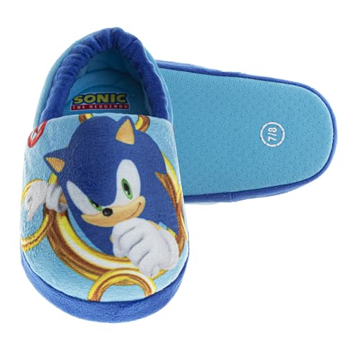 Pantuflas Josmo Sonic the Hedgehog - Zapatillas de casa para niños ligeras, afelpadas, cálidas, cómodas y suaves (para bebés y niños pequeños)