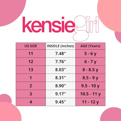 Kensie Girl Sneakers Lace Up Non Slip - Fashion Casual Low Top Shoes - (Little Kid - Big Kid)