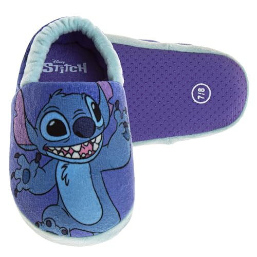 Disney Kids Lilo and Stitch Slippers for Girls - Stitch Plush Warm Soft Aline Comfy Lightweight House Shoes (toddler/little kid)