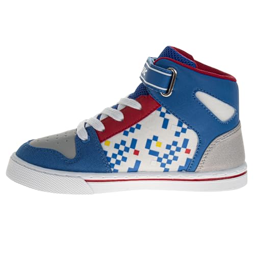 Josmo Sonic The Hedgehog High Top Sneakers for Boys - Kids Sonic Sneaker Ankle Hightops Lightweight Breathable Casual Shoes (Little Kid - Big Kid)