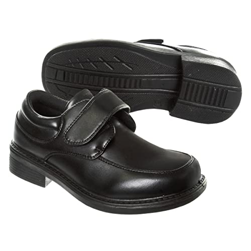 French Toast Boys Shoes - Kids Oxford School Uniform Loafer Church Dress Shoes Slip-On Faux-Leather (Little Kid-Big Kid) (Black)