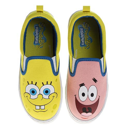 Sponge Bob Canva LowTops Shoe Sneakers - SpongeBob SquarePants Low Top Sneaker Shoes for Kids Boys and Girls (Little Kid / Big Kid)