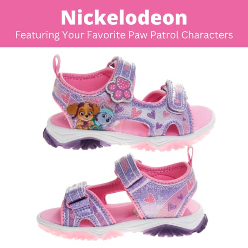 Zapatos con luces de la Patrulla Canina para niñas de Nickelodeon - Sandalias de verano - Zapatos para el agua para niños - Skye Everest Beach Correa ajustable Punta abierta Deporte al aire libre Personaje de héroe Luces (Niño pequeño/niña pequeña)