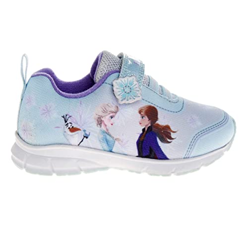 Zapatillas de deporte Frozen de Disney para niñas: zapatillas para correr sin cordones con luces (niña pequeña)