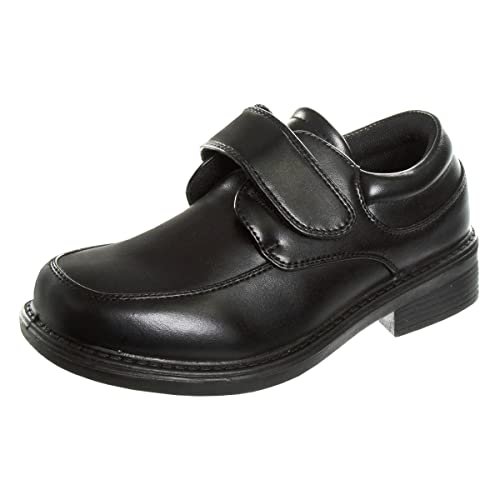 French Toast Boys Shoes - Kids Oxford School Uniform Loafer Church Dress Shoes Slip-On Faux-Leather (Little Kid-Big Kid) (Black)