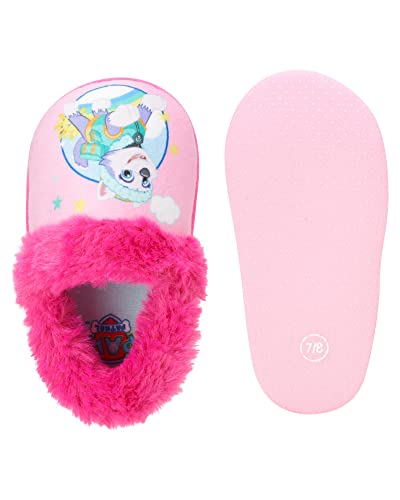 Josmo Kids Girls Paw patrol slippers - Skye and Everest indoor cute house shoes plush fuzzy shoes paw slippers kids slippers girls (toddler/little kid)