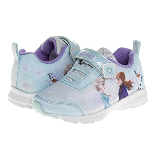 Zapatillas de deporte Frozen de Disney para niñas: zapatillas para correr sin cordones con luces (niña pequeña)