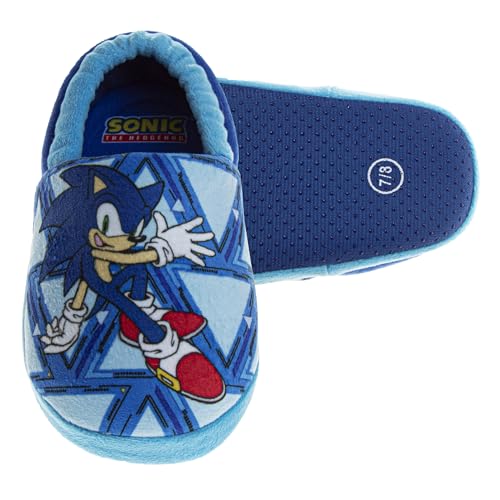 Pantuflas Josmo Sonic the Hedgehog - Zapatillas de casa para niños ligeras, afelpadas, cálidas, cómodas y suaves (para bebés y niños pequeños)