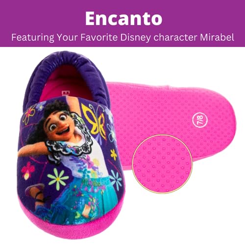 Pantuflas Disney Girl Encanto - Pantuflas de felpa ligeras, cálidas, cómodas y suaves para niñas pequeñas (bebés y niños pequeños)