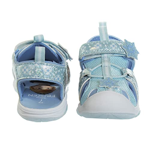 Sandalias con luz LED de Frozen de Disney para niñas, con punta cerrada, para exteriores, sin cordones, de secado rápido, impermeables (para bebés y niños pequeños)