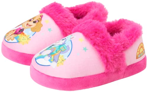 Josmo Kids Girls Paw patrol slippers - Skye and Everest indoor cute house shoes plush fuzzy shoes paw slippers kids slippers girls (toddler/little kid)