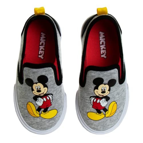 Zapatillas de lona para niños de corte bajo, informales, sin cordones y con personajes de Mickey Mouse (para niños pequeños y bebés)