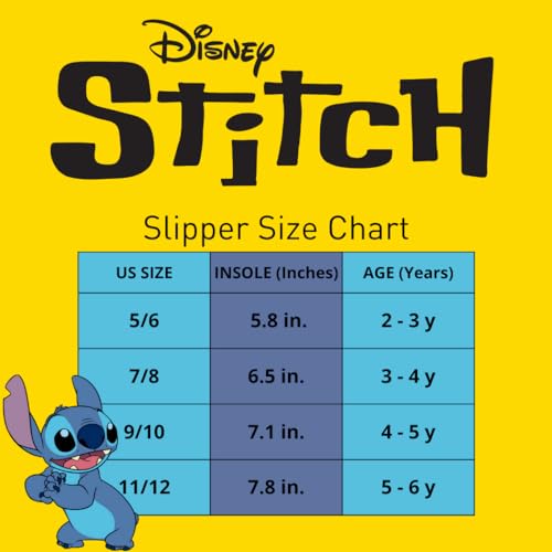 Pantuflas Disney Kids Lilo y Stitch para niñas - Zapatillas de casa ligeras, cómodas y cálidas con diseño de Stitch (niña pequeña)