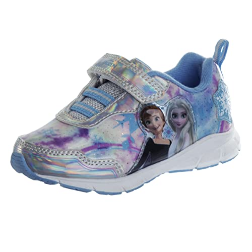 Zapatillas de deporte Frozen de Disney para niñas: zapatillas para correr sin cordones con luces (niña pequeña)