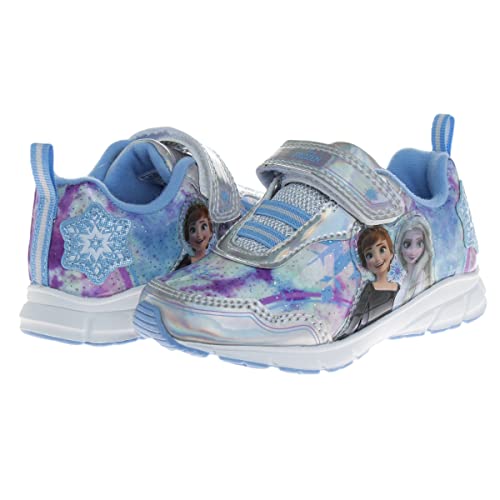 Disney Girls' Frozen Sneakers - Laceless Light-Up Running Shoes (Toddler/Little Girl)