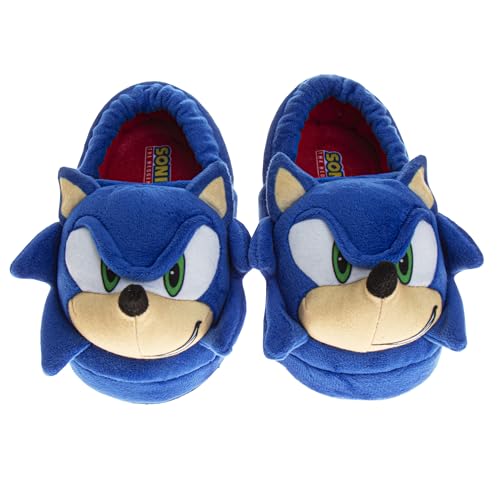 Pantuflas Josmo Sonic the Hedgehog - Zapatillas de casa para niños ligeras, afelpadas, cálidas, cómodas y suaves (para bebés y niños pequeños)