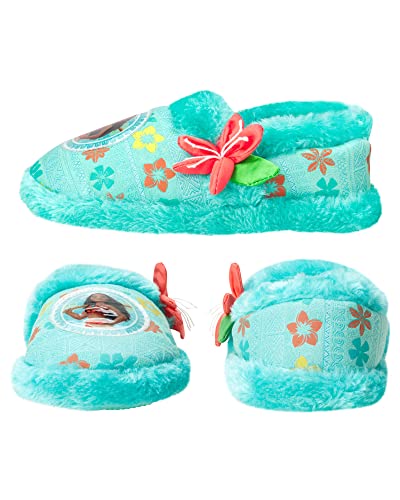 Disney Girls' Moana Slippers - Princess Moana Plush Fuzzy Slippers (Toddler - Little Kid)