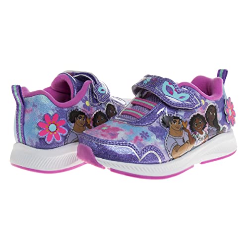 Zapatillas con luces Encanto de Disney para niñas - Zapatillas sin cordones con luces LED Mirabel - (talla para niñas pequeñas)