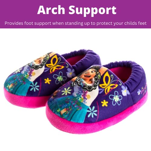 Pantuflas Disney Girl Encanto - Pantuflas de felpa ligeras, cálidas, cómodas y suaves para niñas pequeñas (bebés y niños pequeños)