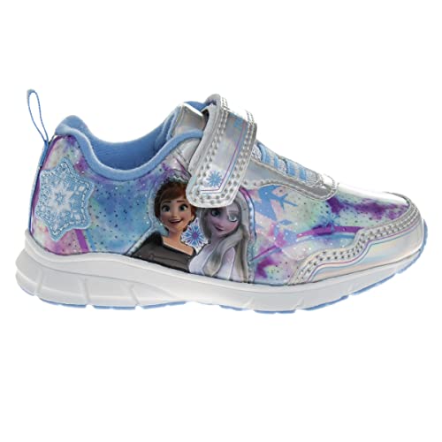 Zapatillas de deporte Frozen de Disney para niñas: zapatillas para correr sin cordones con luces (niña pequeña)