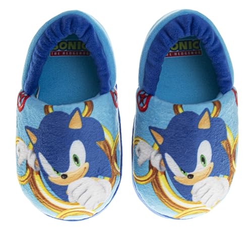 Pantuflas Josmo Sonic the Hedgehog - Zapatillas de casa para niños ligeras, afelpadas, cálidas, cómodas y suaves (para bebés y niños pequeños)