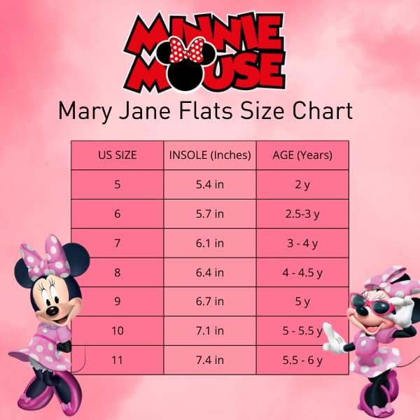 Zapatos Mary Jane de Minnie Mouse de Disney: zapatos sin cordones para vestir (para niños pequeños)