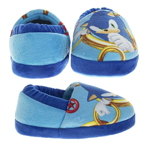 Pantuflas Josmo Sonic the Hedgehog - Zapatillas de casa para niños ligeras, afelpadas, cálidas, cómodas y suaves (para bebés y niños pequeños)