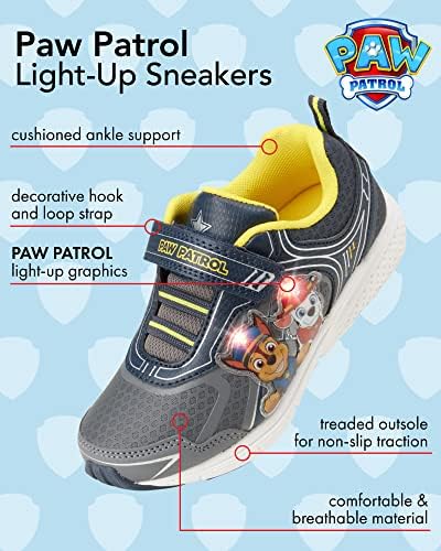 Zapatillas de tenis iluminadas Chase y Marshall de Paw Patrol para niños de Nickelodeon (para niños pequeños)