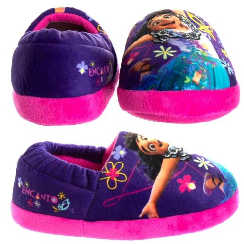 Pantuflas Disney Girl Encanto - Pantuflas de felpa ligeras, cálidas, cómodas y suaves para niñas pequeñas (bebés y niños pequeños)