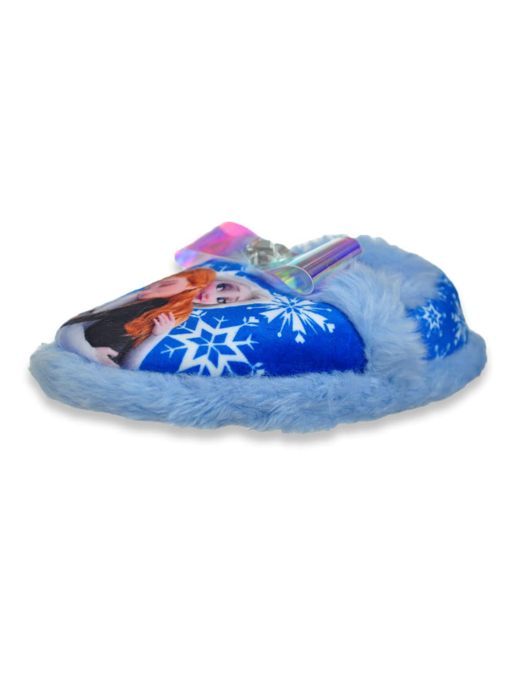 Disney Girls' Frozen Slippers - Princess Elsa and Anna Plush Slip-On Fuzzy Slippers, (Toddler - Little Kid)