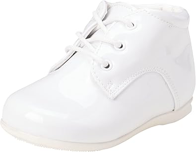 Zapatos de vestir para bebés varones Josmo: zapatos para caminar con soporte de tobillo y caña alta (para bebés y niños pequeños), talla 3 para bebés, charol negro