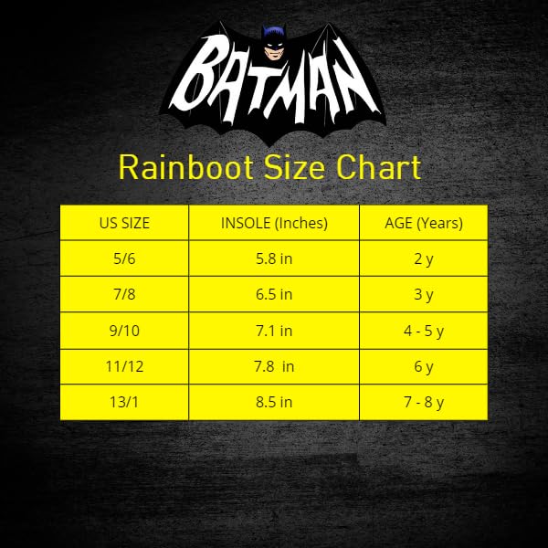 Botas de lluvia impermeables de Batman con asa fácil de tirar (para niños pequeños)