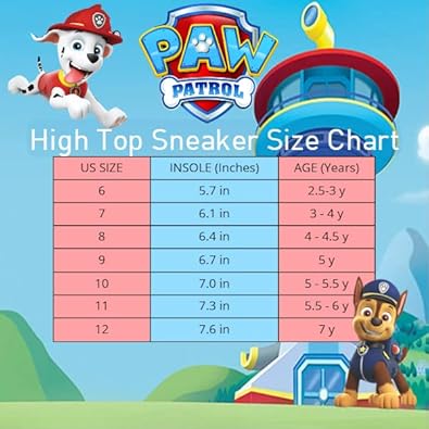 Nickelodeon boy's Paw Patrol Sneakers-Chase Marshall High-Top Running Shoes (Toddler/Little Kid)