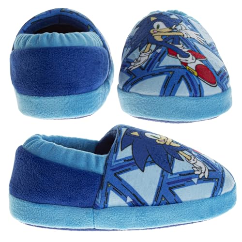 Pantuflas Josmo Sonic the Hedgehog - Zapatillas de casa para niños ligeras, afelpadas, cálidas, cómodas y suaves (para bebés y niños pequeños)