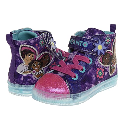 Disney Encanto Shoes Casual Canvas - Zapatillas deportivas sin cordones Mirabel - Morado con luz (para niños pequeños)