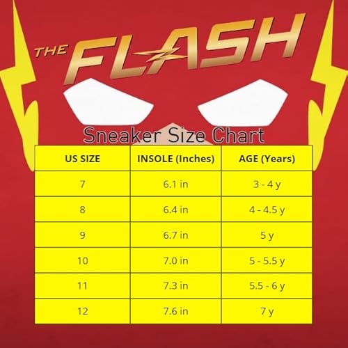 Josmo Boys Batman and The Flash Shoes - Toddler Kids Sneaker Character Superhero Comics Slip on Laceless Runner Lightweight Breathable Sneakers Light up Tennis (Size Toddler/Little Kid)