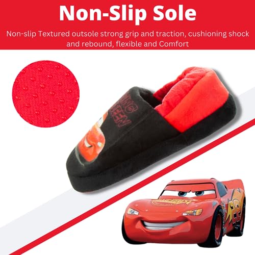 Pantuflas de Disney Cars: pantuflas de Rayo McQueen (para niños pequeños)