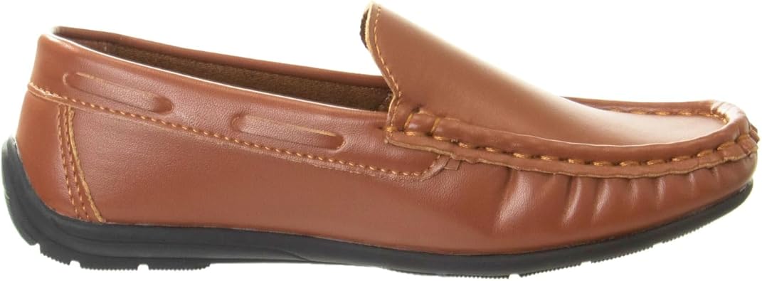 Zapatos para niños Josmo: mocasines casuales de cuero sintético para conducir (talla: 5T-5 para niños grandes), talla 5 para niños pequeños, color negro